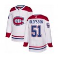 Montreal Canadiens #51 Gustav Olofsson Authentic White Away Hockey Jersey