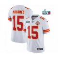 Kansas City Chiefs #15 Patrick Mahomes White Super Bowl LVII Patch Vapor Untouchable Limited Stitched Jersey