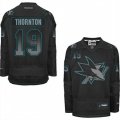 San Jose Sharks #19 Joe Thornton Premier Black Ice NHL Jersey