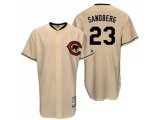 Chicago Cubs #23 Ryne Sandberg Cream Throwback Stitched MLB Jersey
