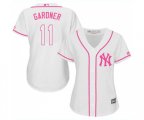 Women's New York Yankees #11 Brett Gardner Authentic White Fashion Cool Base Baseball Jersey