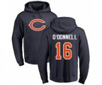Chicago Bears #16 Pat O'Donnell Navy Blue Name & Number Logo Pullover Hoodie