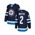 Winnipeg Jets #2 Anthony Bitetto Premier Navy Blue Home Hockey Jersey