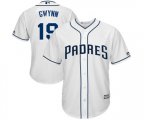 San Diego Padres #19 Tony Gwynn Replica White Home Cool Base Baseball Jersey
