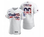 Custom Los Angeles Dodgers White 2020 Stars & Stripes 4th of July Jersey