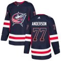 Columbus Blue Jackets #77 Josh Anderson Authentic Navy Blue Drift Fashion NHL Jersey