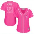 Women's Seattle Mariners #23 Nelson Cruz Authentic Pink Fashion Cool Base MLB Jersey