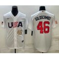 USA Baseball #46 Paul Goldschmidt Number 2023 White World Baseball Classic Stitched Jersey