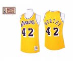 Los Angeles Lakers #42 James Worthy Authentic Gold Throwback Basketball Jersey