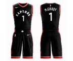 Toronto Raptors #1 Tracy Mcgrady Swingman Black Basketball Suit Jersey Statement Edition