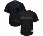 Miami Marlins #21 Curtis Granderson Replica Black Alternate 2 Cool Base Baseball Jersey