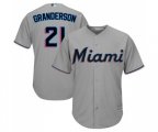 Miami Marlins #21 Curtis Granderson Replica Grey Road Cool Base Baseball Jersey
