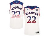 2016 US Flag Fashion Men's Kansas Jayhawks Andrew Wiggins #22 College Basketball Authentic Jersey - White