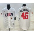 USA Baseball #46 Paul Goldschmidt 2023 White World Baseball Classic Stitched Jersey