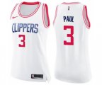 Women's Los Angeles Clippers #3 Chris Paul Swingman White Pink Fashion Basketball Jersey