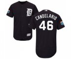 Detroit Tigers #46 Jeimer Candelario Navy Blue Alternate Flex Base Authentic Collection Baseball Jersey
