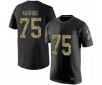 New England Patriots #75 Ted Karras Black Camo Salute to Service T-Shirt