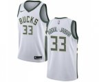 Nike Milwaukee Bucks #33 Kareem Abdul-Jabbar Authentic White Home NBA Jersey - Association Edition
