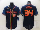 Houston Astros #34 Nolan Ryan Number 2022 Navy City Connect Flex Base Stitched Baseball Jersey
