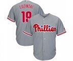 Philadelphia Phillies #19 Greg Luzinski Replica Grey Road Cool Base Baseball Jersey