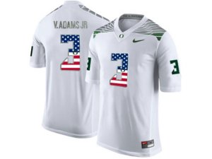 2016 US Flag Fashion Men\'s Oregon Ducks Vernon Adams Jr.#3 College Football Limited Jersey - White
