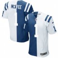 Indianapolis Colts #1 Pat McAfee Elite Royal Blue White Split Fashion NFL Jersey