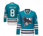 San Jose Sharks #8 Joe Pavelski Teal 25th Anniversary Stitched Hockey Jersey