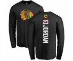 Chicago Blackhawks #23 Michael Jordan Black Backer Long Sleeve T-Shirt