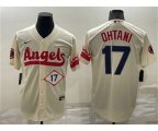 Los Angeles Angels #17 Shohei Ohtani Number Cream 2022 City Connect Cool Base Stitched Jersey