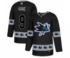Adidas San Jose Sharks #9 Evander Kane Authentic Black Team Logo Fashion NHL Jersey