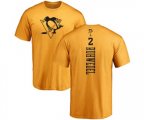 NHL Adidas Pittsburgh Penguins #2 Chad Ruhwedel Gold One Color Backer T-Shirt