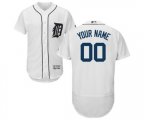 Detroit Tigers Customized White Home Flex Base Authentic Collection Baseball Jersey