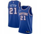 New York Knicks #21 Damyean Dotson Swingman Blue Basketball Jersey - Statement Edition