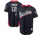 Cleveland Indians #12 Francisco Lindor Game Navy Blue American League 2018 MLB All-Star MLB Jersey
