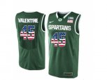 2016 US Flag Fashion Michigan State Spartans Denzel Valentine #45 College Basketball Authentic Jersey - Green
