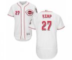 Cincinnati Reds #27 Matt Kemp White Home Flex Base Authentic Collection Baseball Jersey