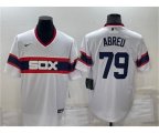Chicago White Sox #79 Jose Abreu White Pullover Stitched Throwback Cool Base Nike Jersey