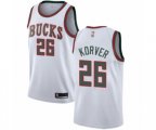 Milwaukee Bucks #26 Kyle Korver Swingman White Fashion Hardwood Classics Basketball Jersey