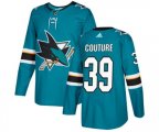 Adidas San Jose Sharks #39 Logan Couture Premier Teal Green Home NHL Jersey