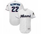 Miami Marlins #22 Sandy Alcantara White Home Flex Base Authentic Collection Baseball Jersey