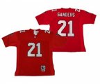 Atlanta Falcons #21 Deion Sanders Authentic Red Throwback Football Jersey
