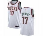 Milwaukee Bucks #17 Dragan Bender Authentic White Fashion Hardwood Classics Basketball Jersey