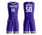 Sacramento Kings #50 Caleb Swanigan Swingman Purple Basketball Suit Jersey - Icon Edition