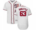 Washington Nationals #63 Sean Doolittle White Home Flex Base Authentic Collection Baseball Jersey