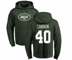 New York Jets #40 Trenton Cannon Green Name & Number Logo Pullover Hoodie
