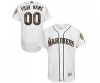 Seattle Mariners Customized Authentic White 2016 Memorial Day Fashion Flex Base Baseball Jersey