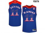 2016 US Flag Fashion 2016 Youth Kansas Jayhawks Josh Jackson #11 College Basketball Authentic Jersey - Royal Blue