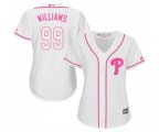 Women's Philadelphia Phillies #99 Mitch Williams Authentic White Fashion Cool Base Baseball Jersey