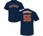 Houston Astros #55 Ryan Pressly Navy Blue Name & Number T-Shirt