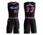 Miami Heat #33 Alonzo Mourning Swingman Black Basketball Suit Jersey - City Edition